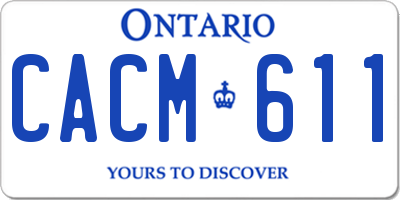 ON license plate CACM611