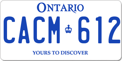 ON license plate CACM612