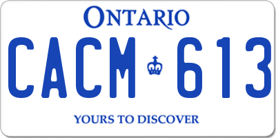 ON license plate CACM613