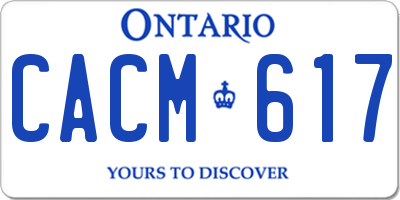 ON license plate CACM617