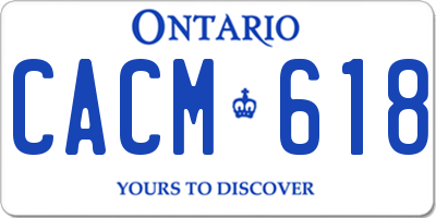 ON license plate CACM618