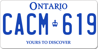 ON license plate CACM619