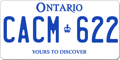 ON license plate CACM622