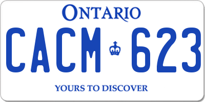 ON license plate CACM623