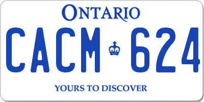 ON license plate CACM624