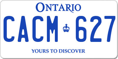 ON license plate CACM627