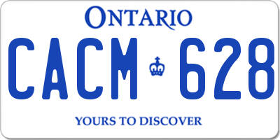 ON license plate CACM628