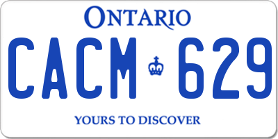 ON license plate CACM629