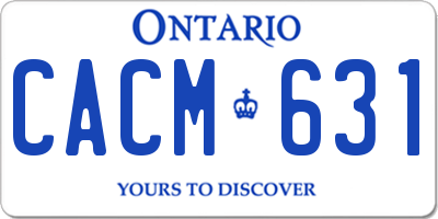 ON license plate CACM631