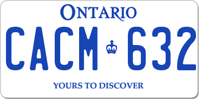 ON license plate CACM632