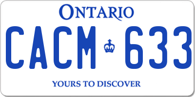 ON license plate CACM633