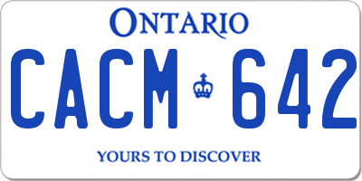 ON license plate CACM642