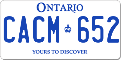 ON license plate CACM652