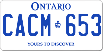 ON license plate CACM653