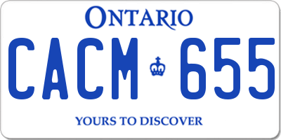 ON license plate CACM655