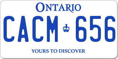 ON license plate CACM656