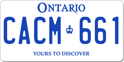 ON license plate CACM661