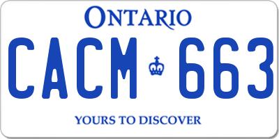 ON license plate CACM663