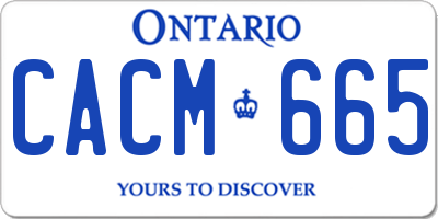 ON license plate CACM665