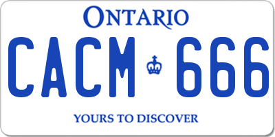 ON license plate CACM666