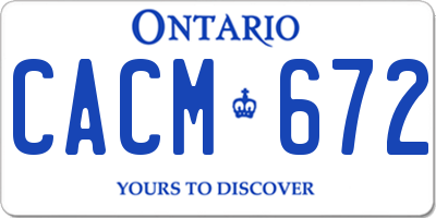 ON license plate CACM672