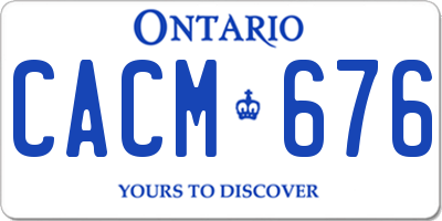 ON license plate CACM676