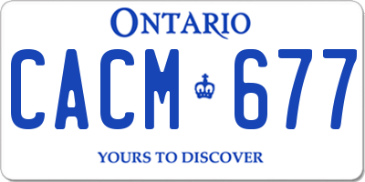 ON license plate CACM677