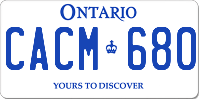 ON license plate CACM680