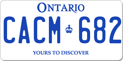 ON license plate CACM682