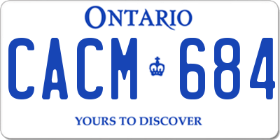 ON license plate CACM684