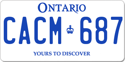 ON license plate CACM687