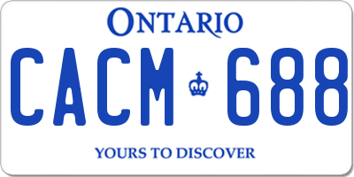 ON license plate CACM688