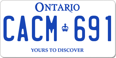 ON license plate CACM691