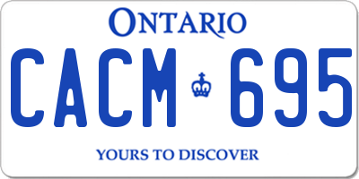 ON license plate CACM695