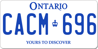 ON license plate CACM696