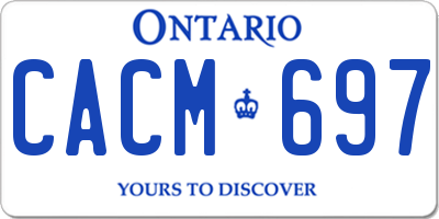 ON license plate CACM697