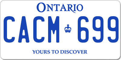 ON license plate CACM699