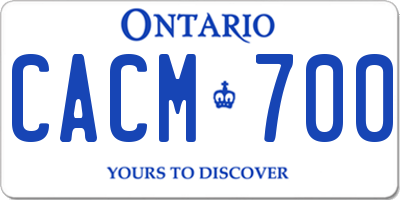 ON license plate CACM700