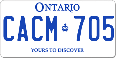 ON license plate CACM705