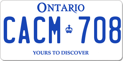 ON license plate CACM708