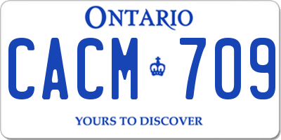 ON license plate CACM709