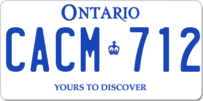 ON license plate CACM712