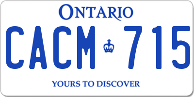 ON license plate CACM715