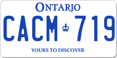 ON license plate CACM719