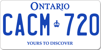 ON license plate CACM720