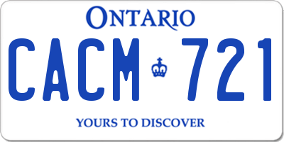 ON license plate CACM721