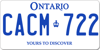 ON license plate CACM722