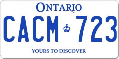 ON license plate CACM723