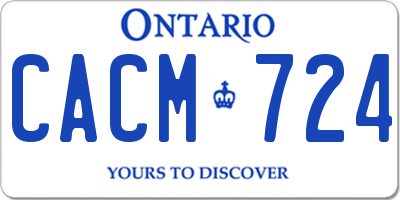 ON license plate CACM724