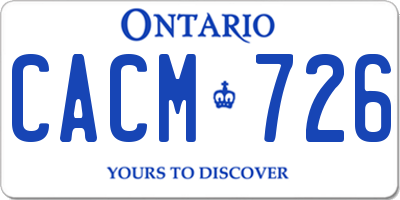 ON license plate CACM726